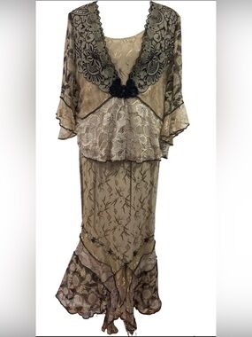 Spencer Alexis 3 Piece Set M Cocktail Boho Lace Patchwork NWT Wedding Fairy